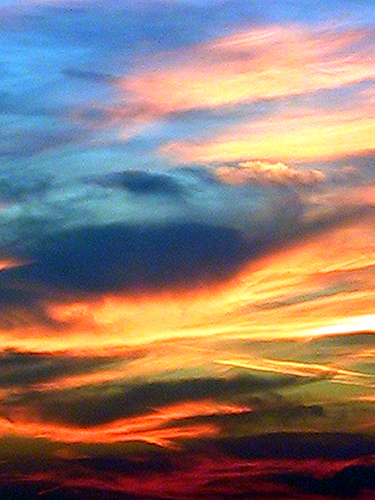sunset over London, England