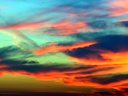 blue sunset over London, England